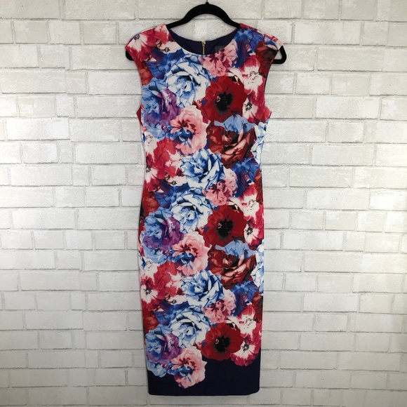 vince camuto blue floral dress